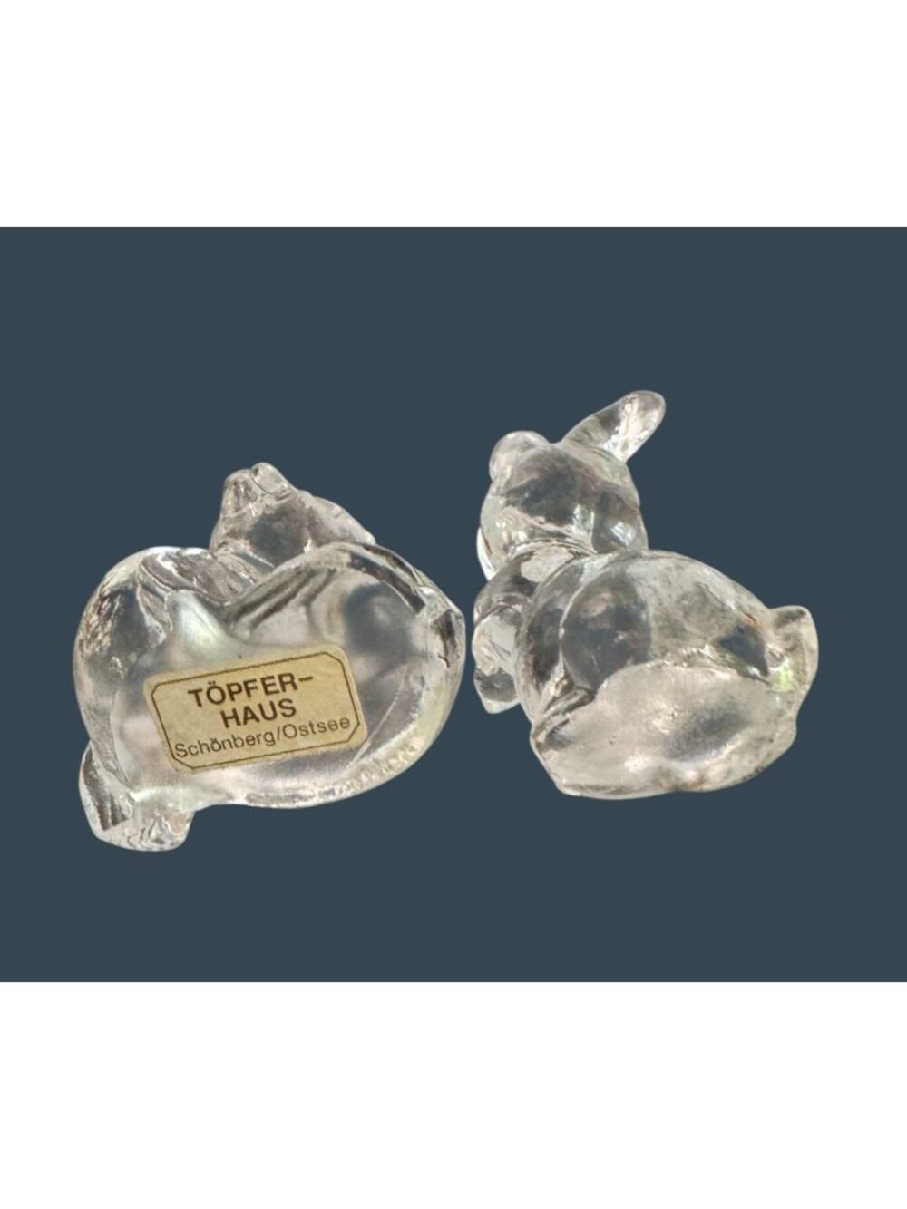Vintage Clear Glass Seal and Bunny Figurines Töpfer-Haus Germany Art Glass - Picture 7 of 7
